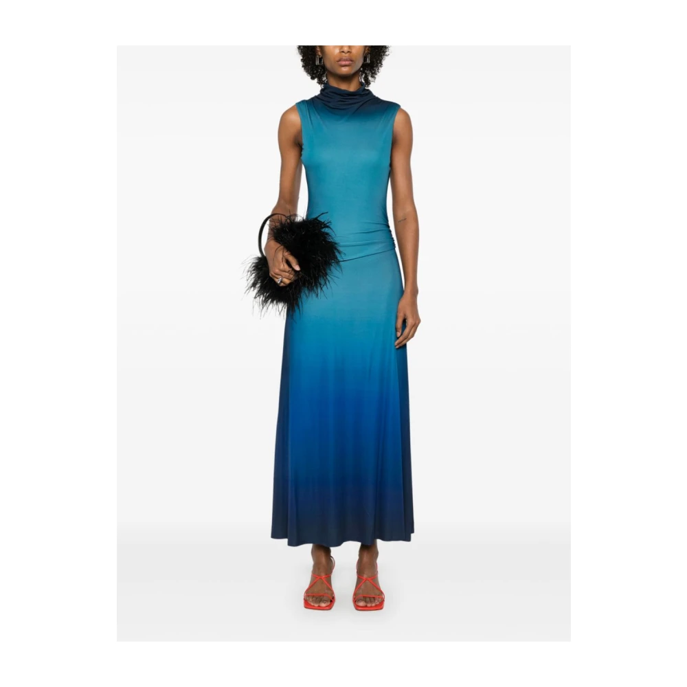 Simkhai Chromatisch Teal Ombre Mouwloze Midi Jurk Blue Dames