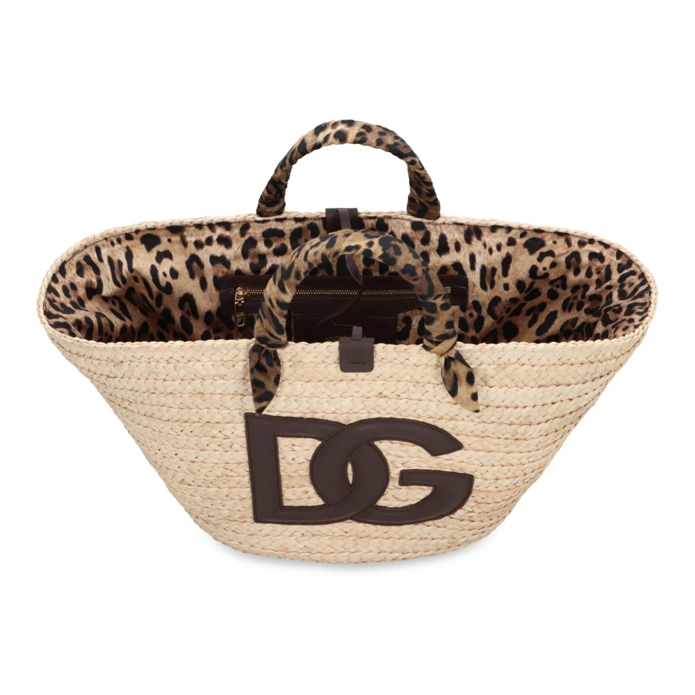 Dolce & Gabbana Tote Tas met Luipaardprint Beige Dames