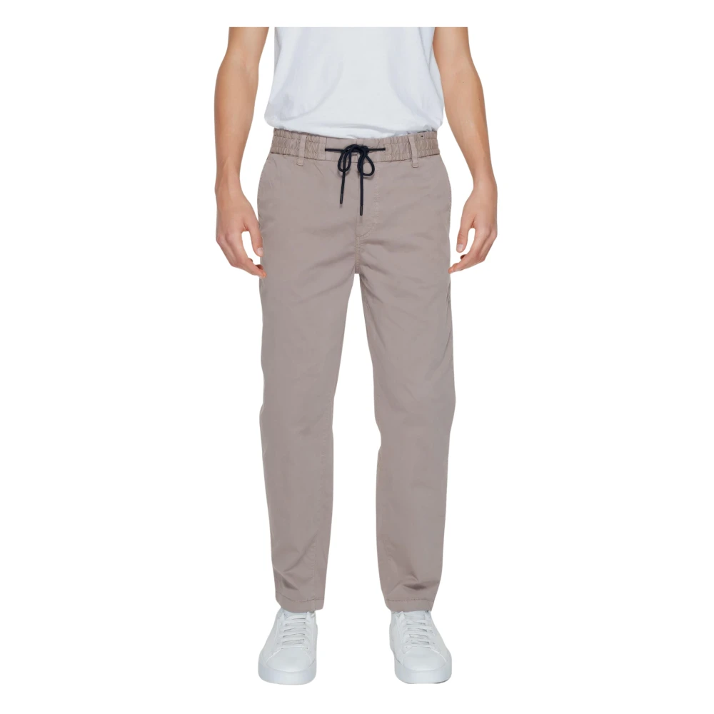 Hugo Boss Bruine Katoenen Broek met Veters & Zakken Brown Heren