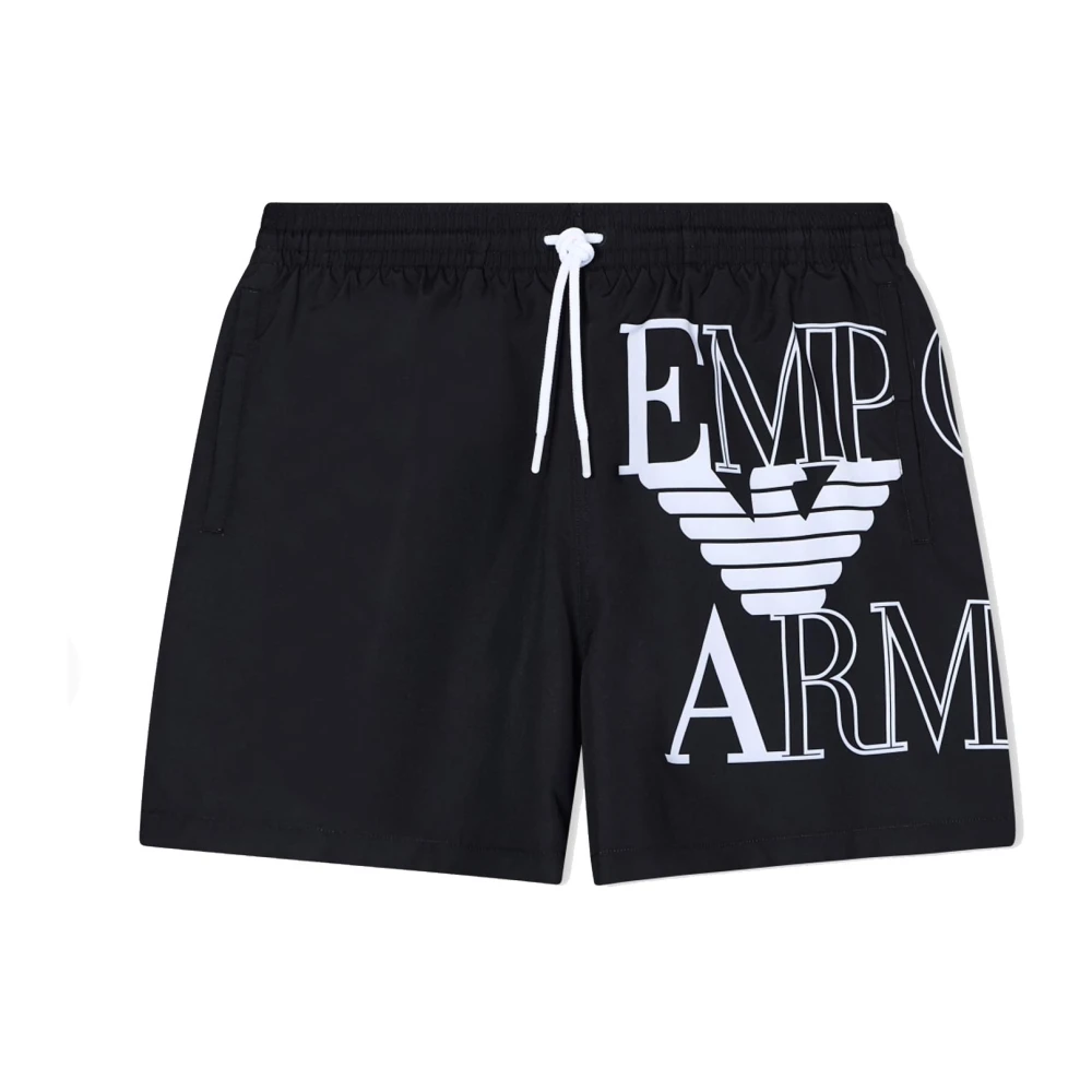 Emporio Armani Herr Svart Badkläder Xl, Polyester, Badshorts