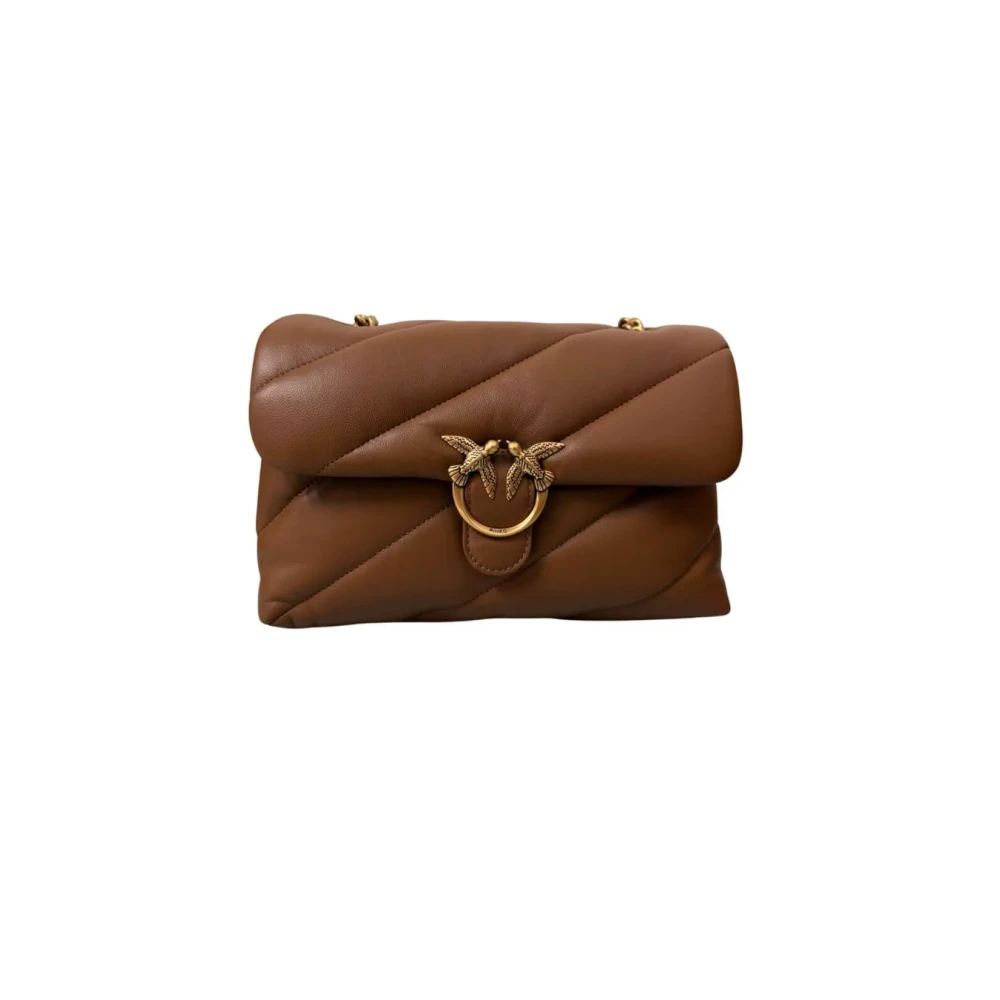 Pinko A0f2m37q Borsa Love Puff Classic Marrone Antique Gold - Immagine 4