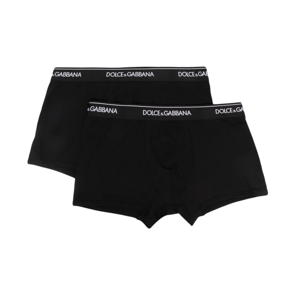 Dolce & Gabbana Men's Black Underpants, M, Regular Boxer 2-Pack