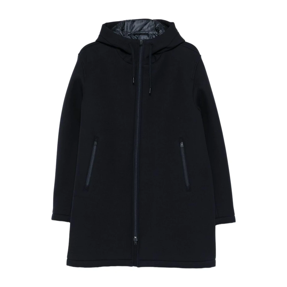 Herno Uomo Blu Giacca Con Cappuccio In Tessuto Tecnico