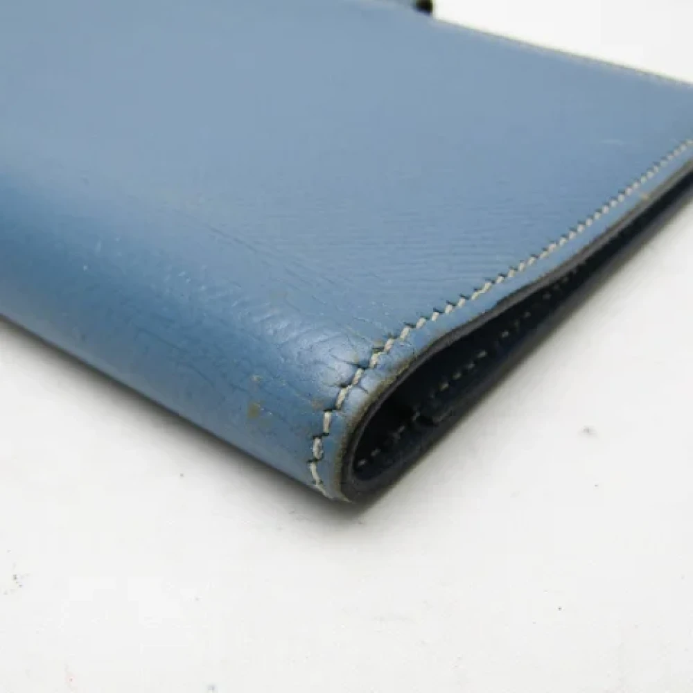 Hermès Vintage Pre-owned Leather wallets Blue Dames