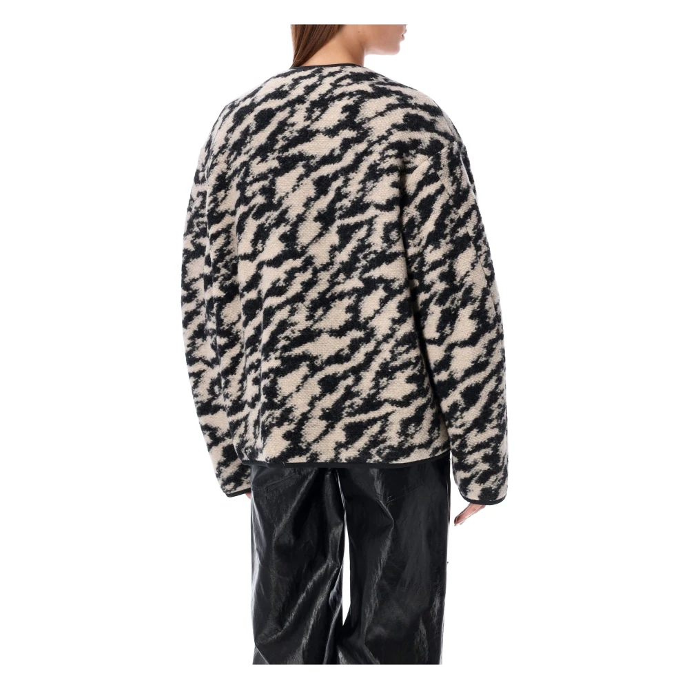 Isabel Marant Étoile Omkeerbare Gewatteerde Zwarte Beige Jas Multicolor Dames