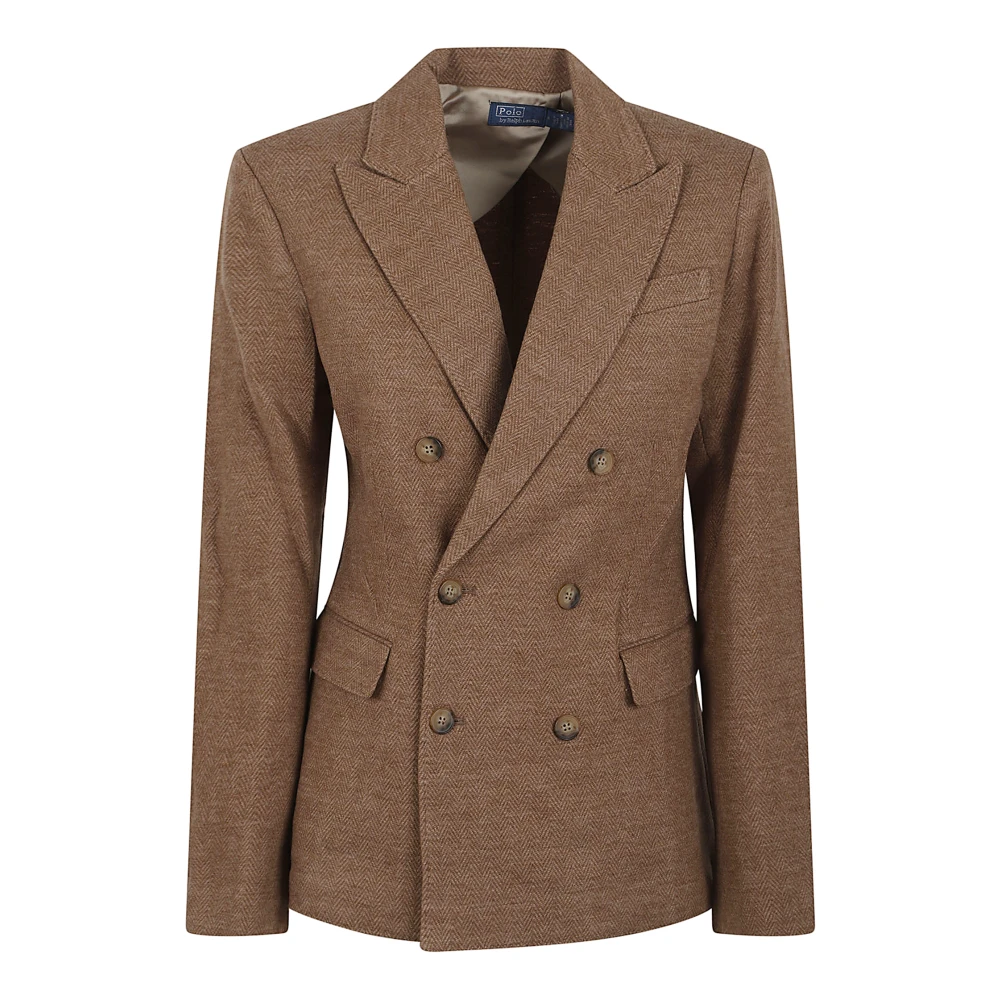 Brauner Wollblazer Doppelreiher Jacke - Polo Ralph Lauren - Modalova