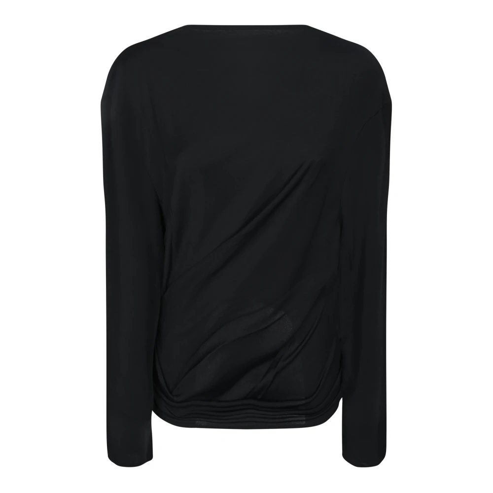 Jacquemus Women's Black Long Sleeve T-Shirts, L, Croisière Top