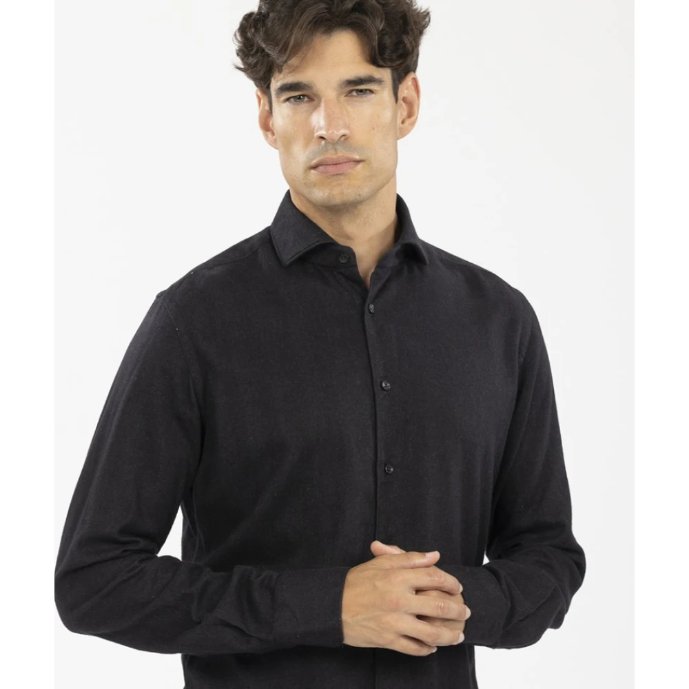 Xacus Italiaanse Stijl Flanellen Overhemd Black Heren