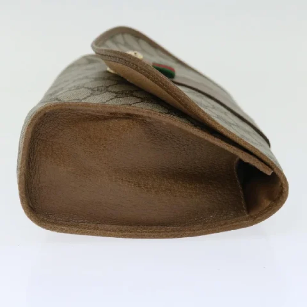Gucci Vintage Pre-owned Leather clutches Beige Dames
