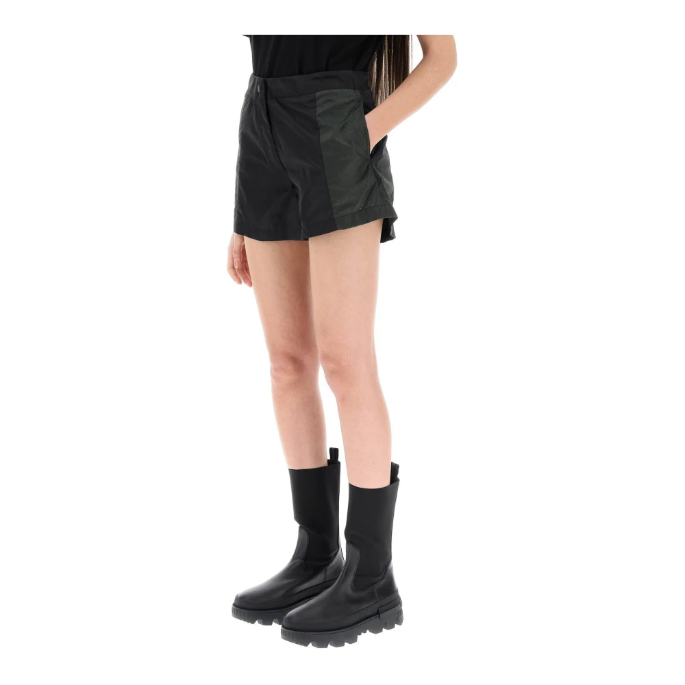 Moncler Sportieve Nylon Shorts met Geperforeerde Details Black Dames