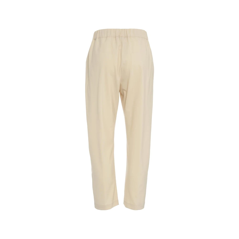 Semicouture Beige Wolmix Casual Broek Beige Dames