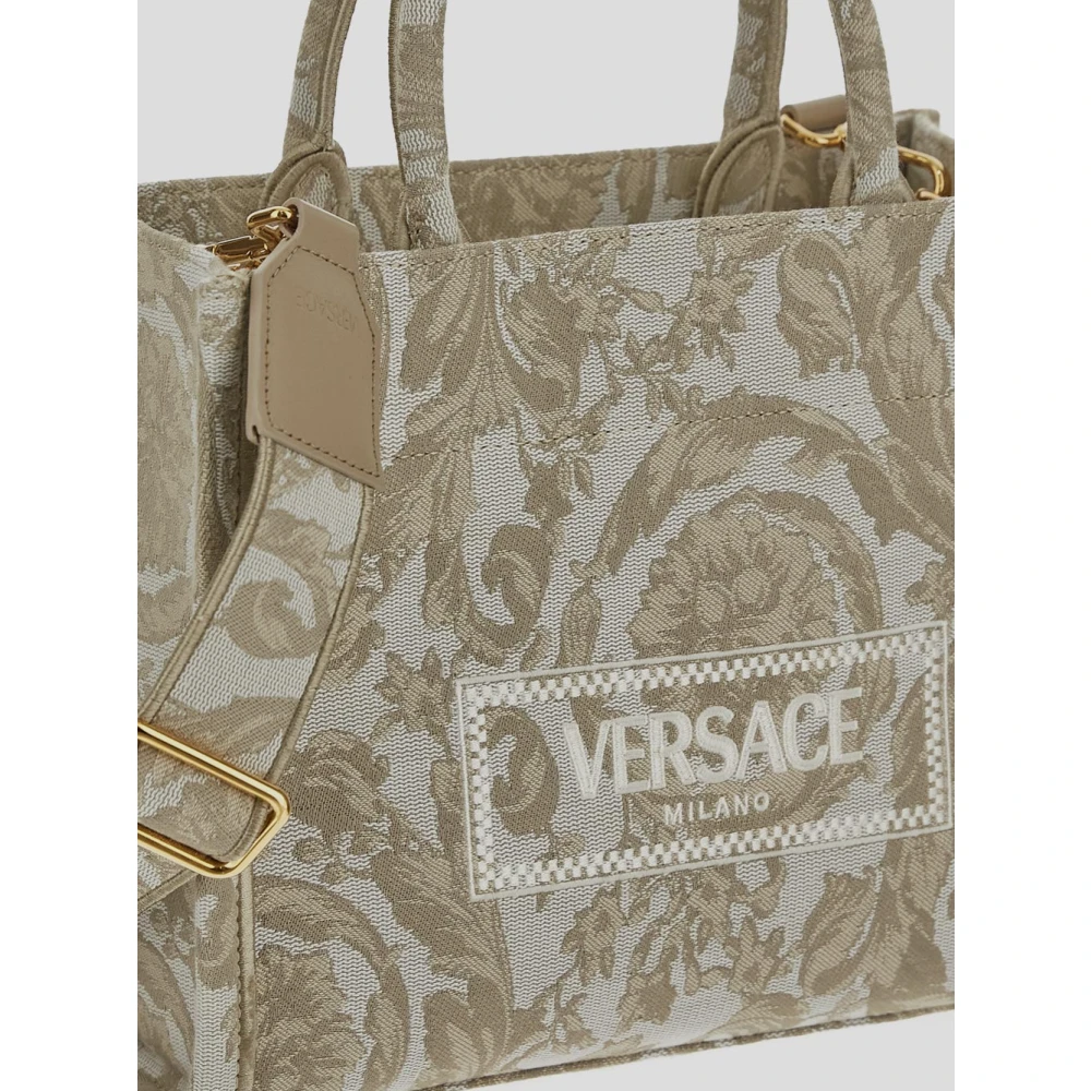 Versace Barok Tas van Canvas Beige Dames