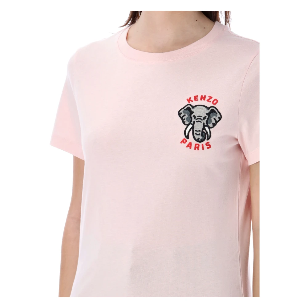 Kenzo Faded Pink Elephant Classic T-Shirt Pink Dames