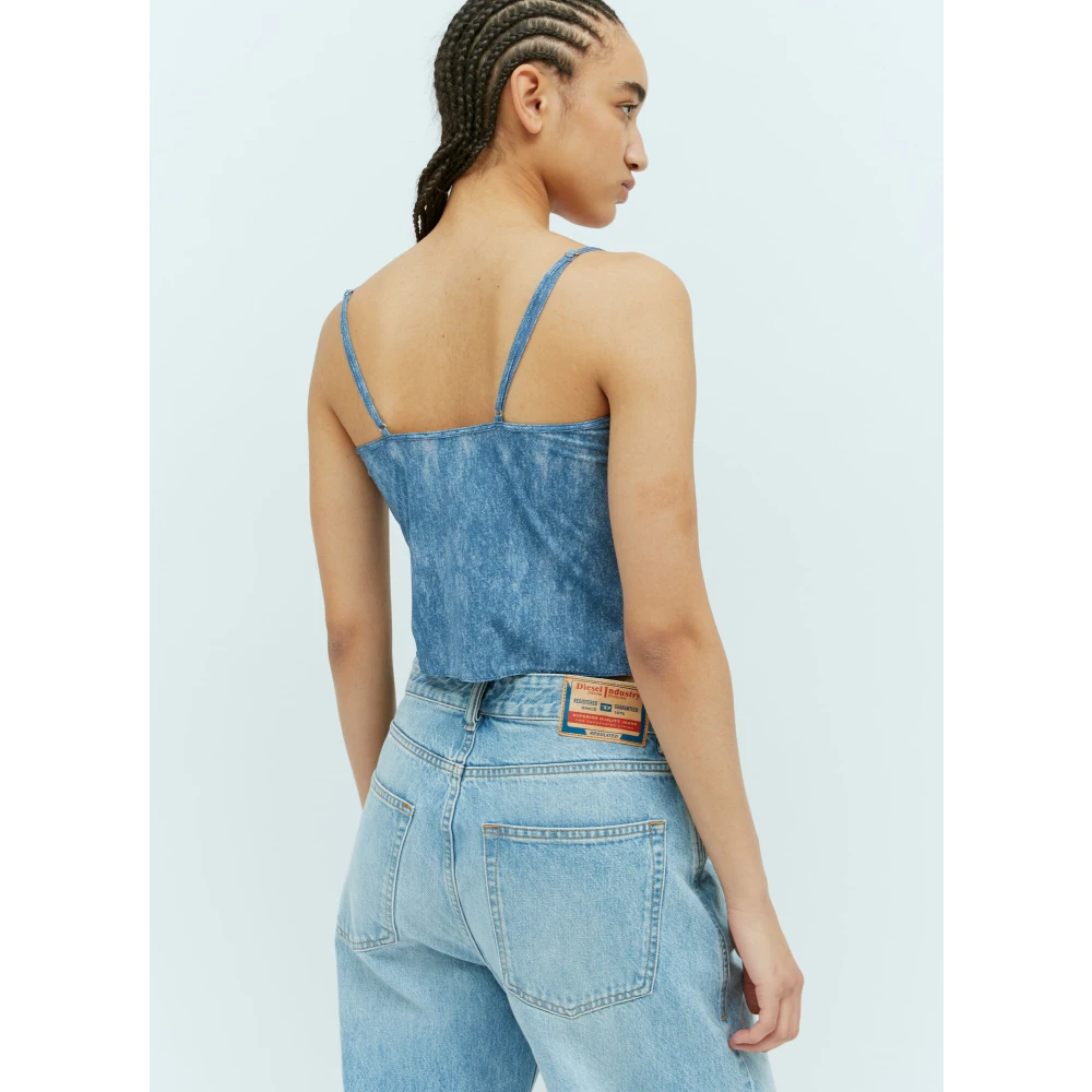 Diesel Kant-Slaap-Cami Top Blue Dames