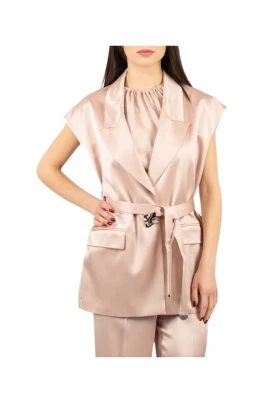 Sleeveless Satin Gilet