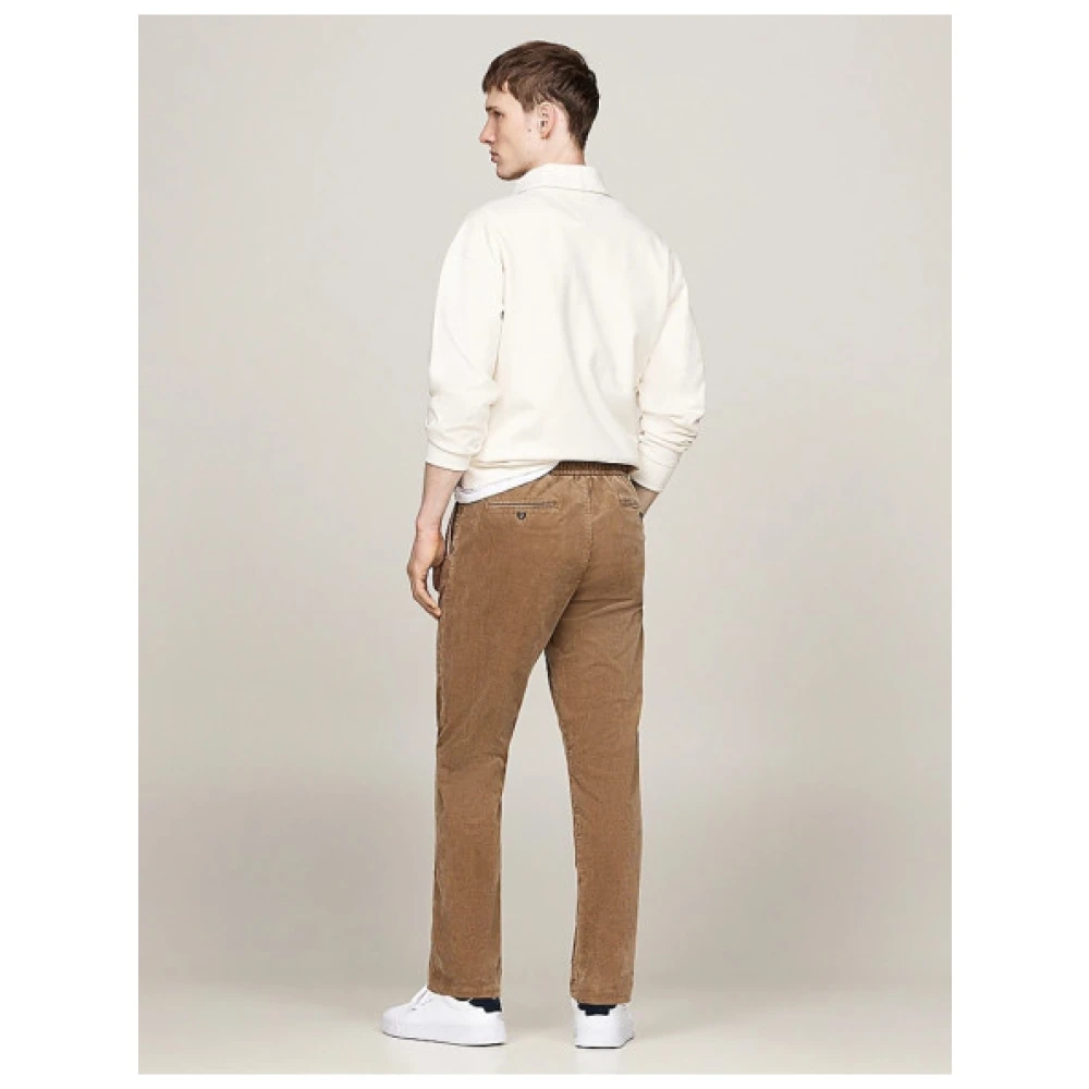 Tommy Hilfiger Corduroy Chino Broek met Elastische Taille Brown Heren