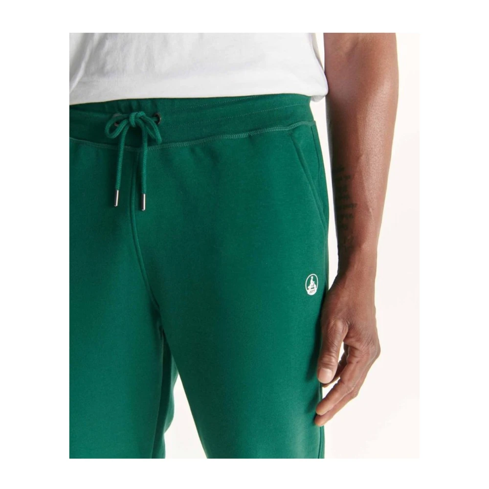 Jott Groene Katoenen Joggers Bedrukt Logo Green Heren