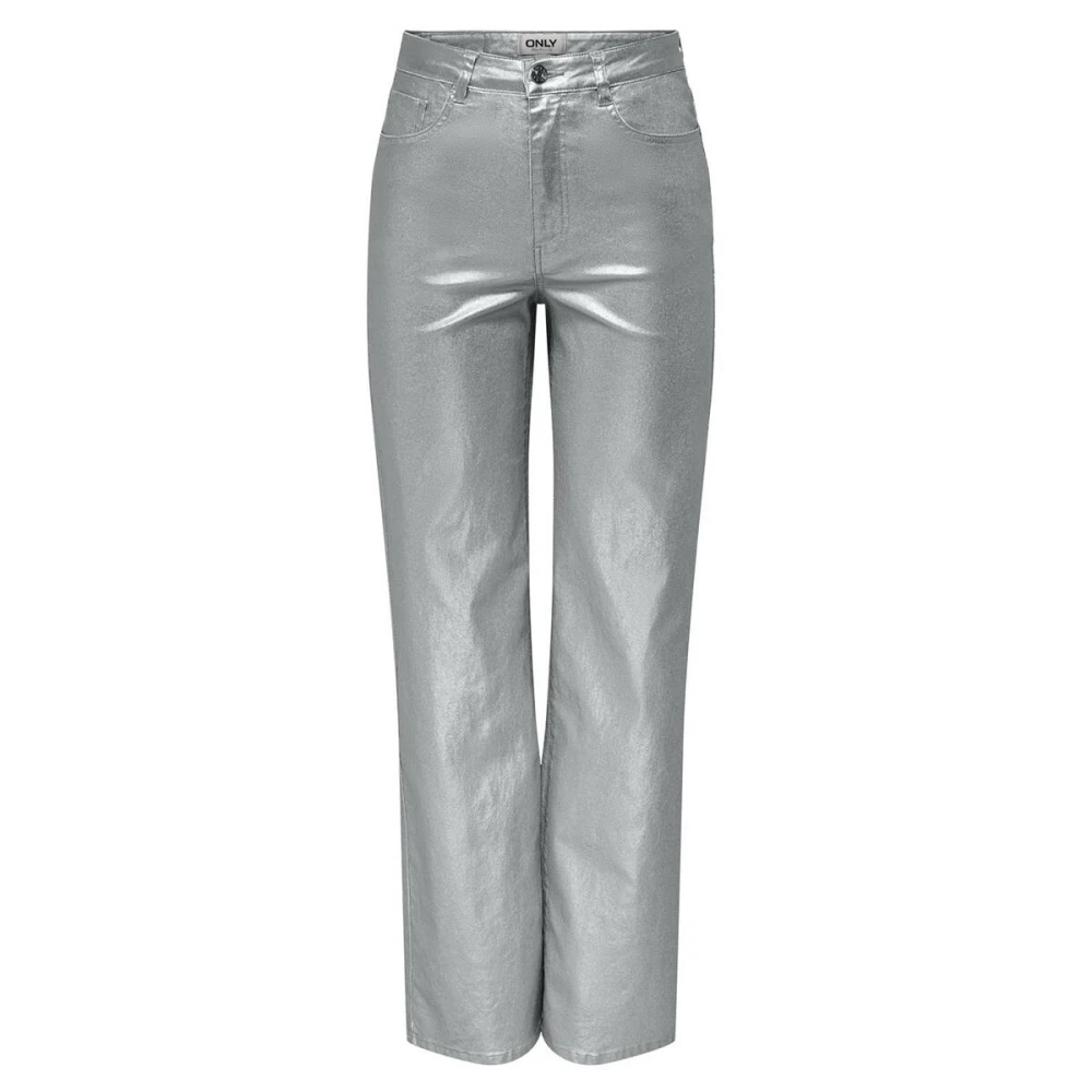 Only Metalen gecoate broek met levendige stijl Gray Dames