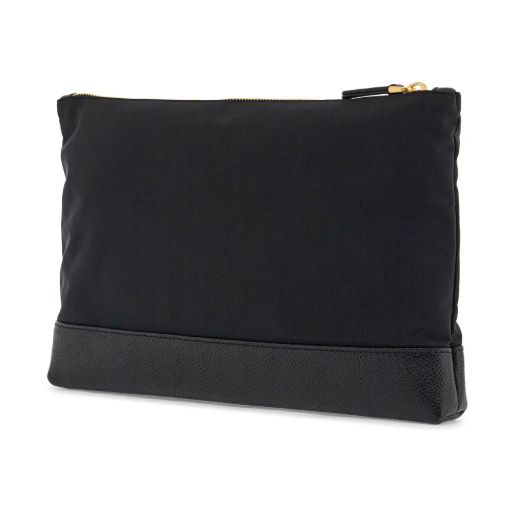Thom Browne Elegante Heren Pouch met Gouden Rits Black Heren