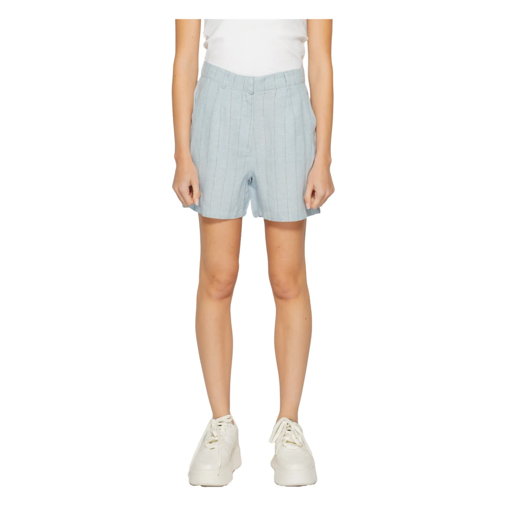 Vero Moda Randig Linne Shorts Vår/Sommar Kollektion Blue, Dam