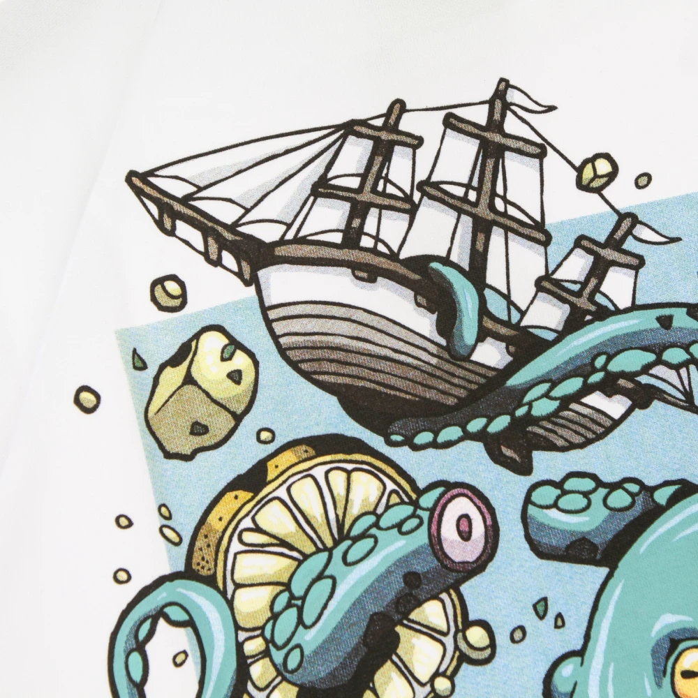 Dolly Noire Octopus Hoodie voor Mannen White Heren