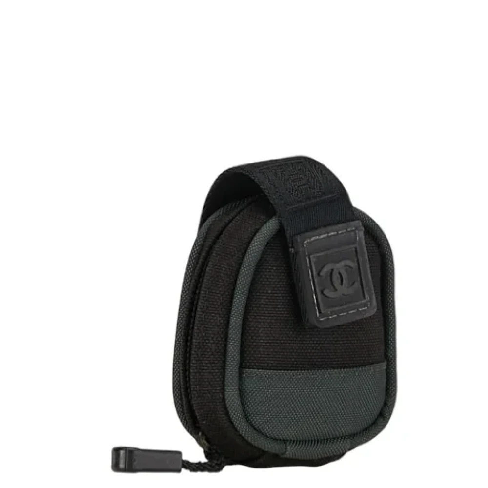 Chanel Vintage Pre-owned Canvas pouches Black Dames