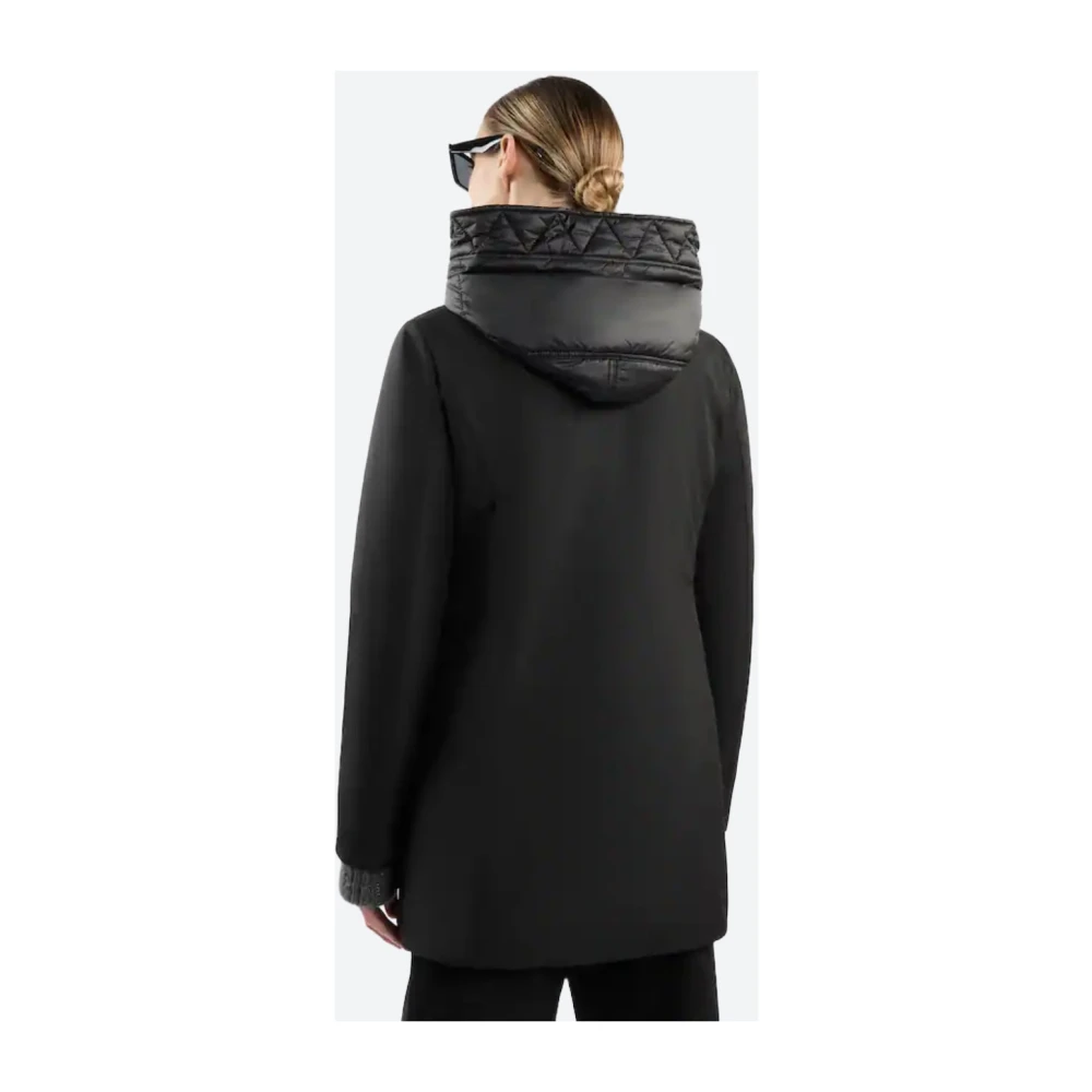 Fay Technische gabardine toggle jas Black Dames