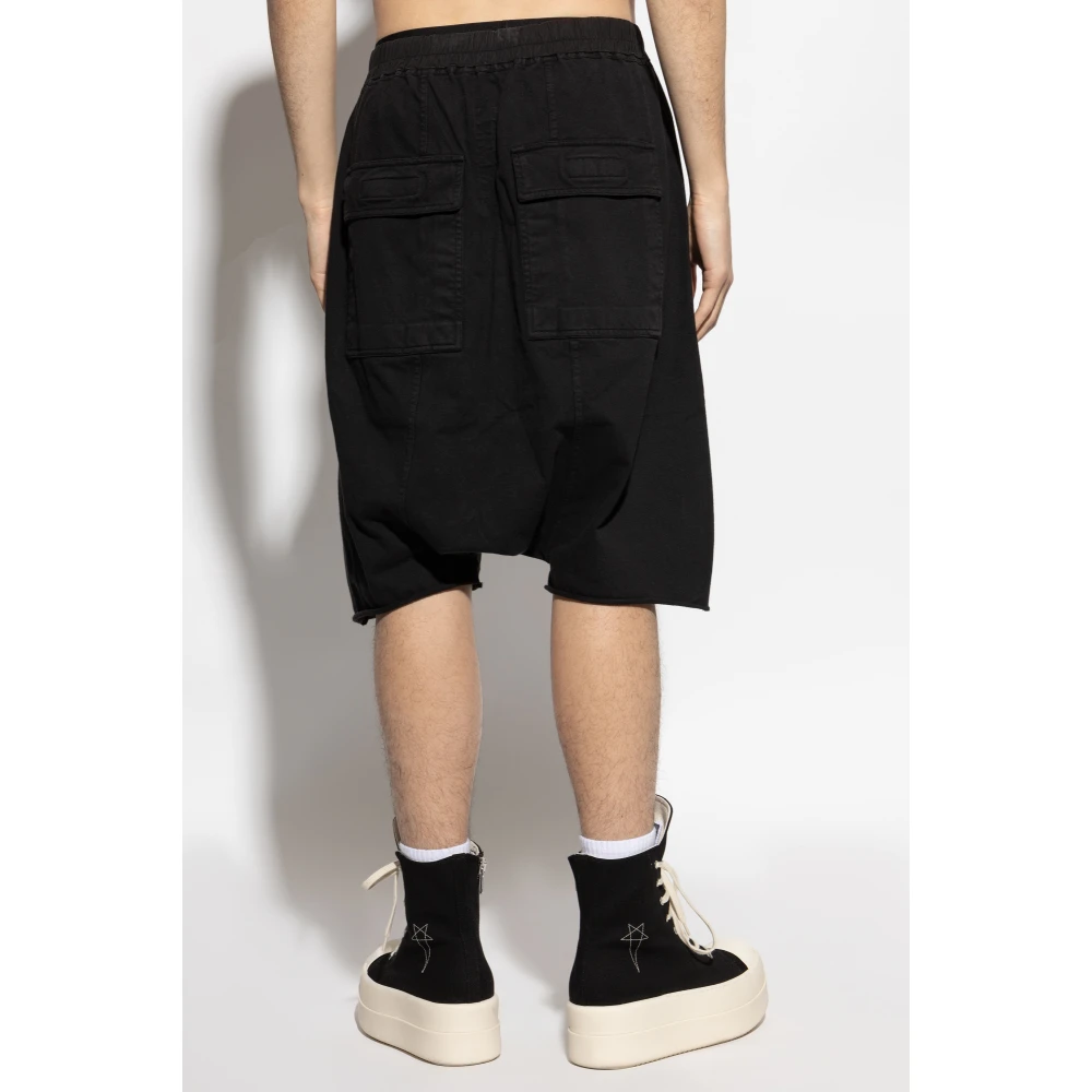 Rick Owens Cotton Shorts Black Heren