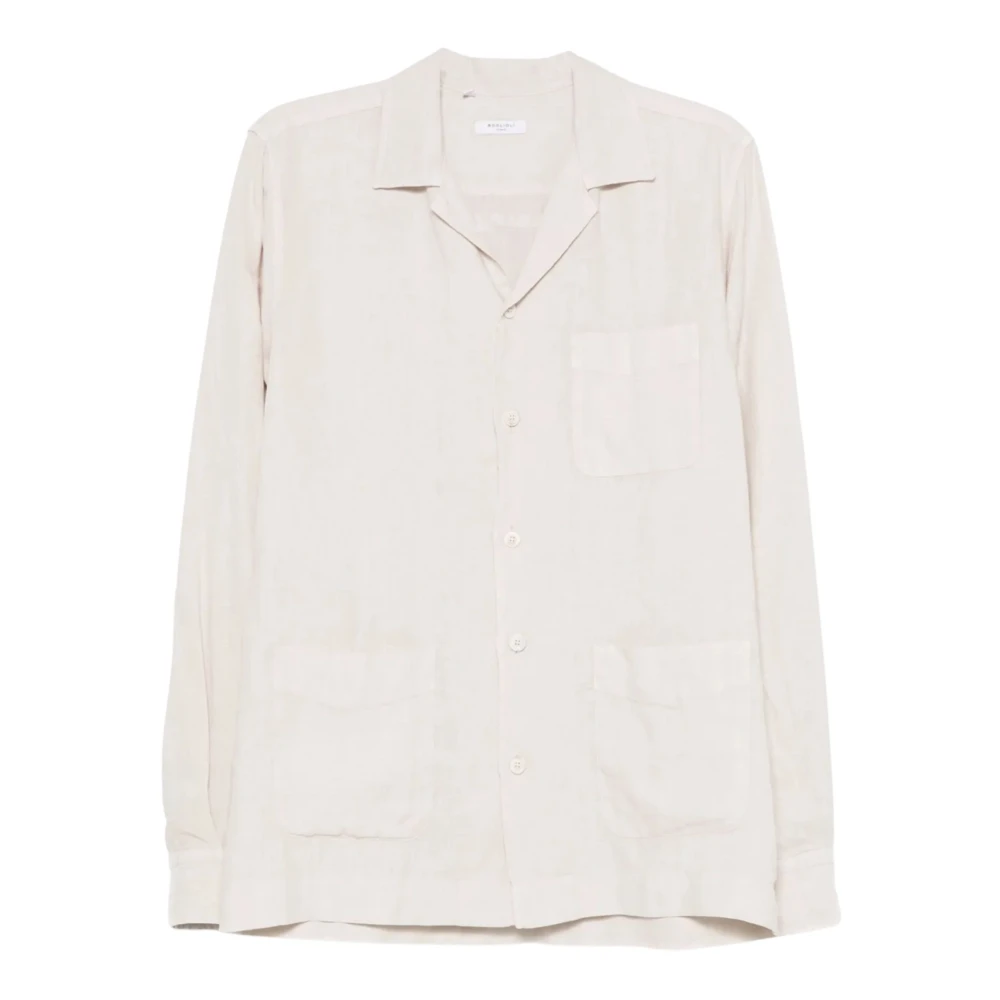 Boglioli Beige Linen Shirt - Male - Casual Shirts - L - Shirts
