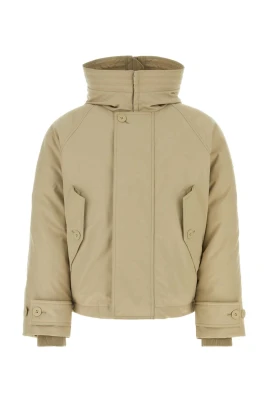 Vadderad beige jacka i polyesterblandning
