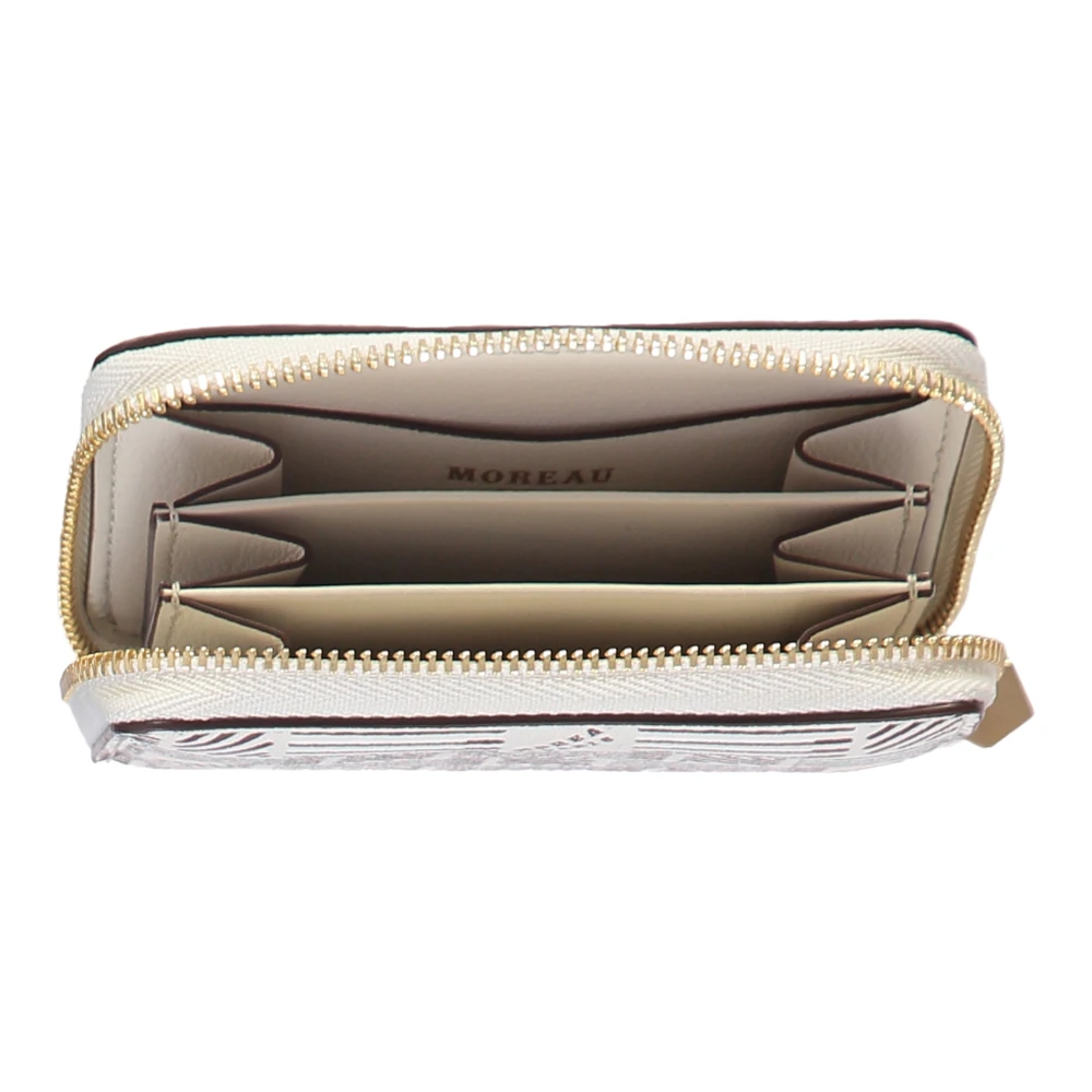 Moreau Paris Korrelig Leren Ritsportemonnee Beige Dames