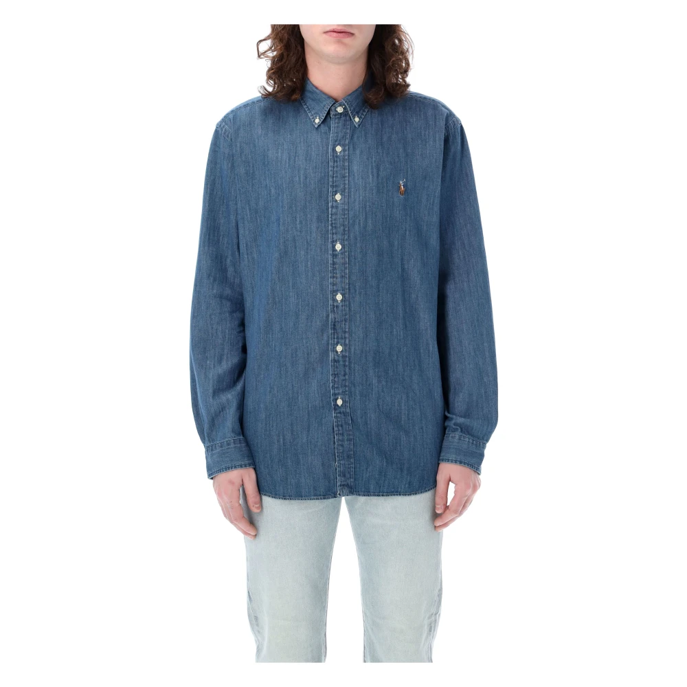 Ralph Lauren Denim Custom Fit Button-Down Shirt Blue Heren