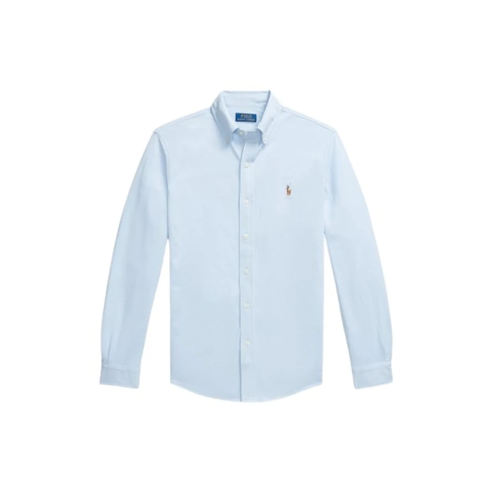 Polo Ralph Lauren Piqué Oxford Mesh Katoenen Overhemd Blue Heren