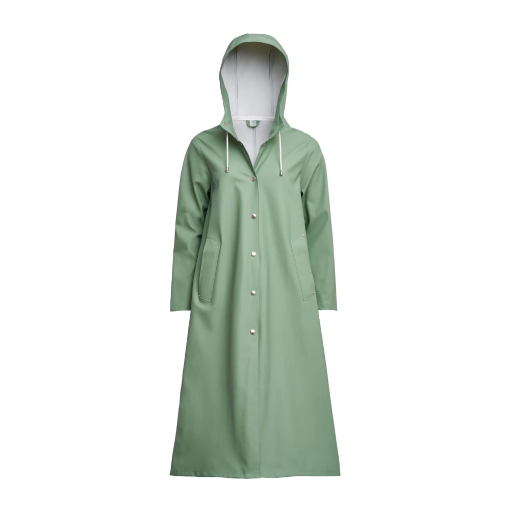 Stutterheim Waterdichte Knielange A-Lijn Regenjas Green Dames