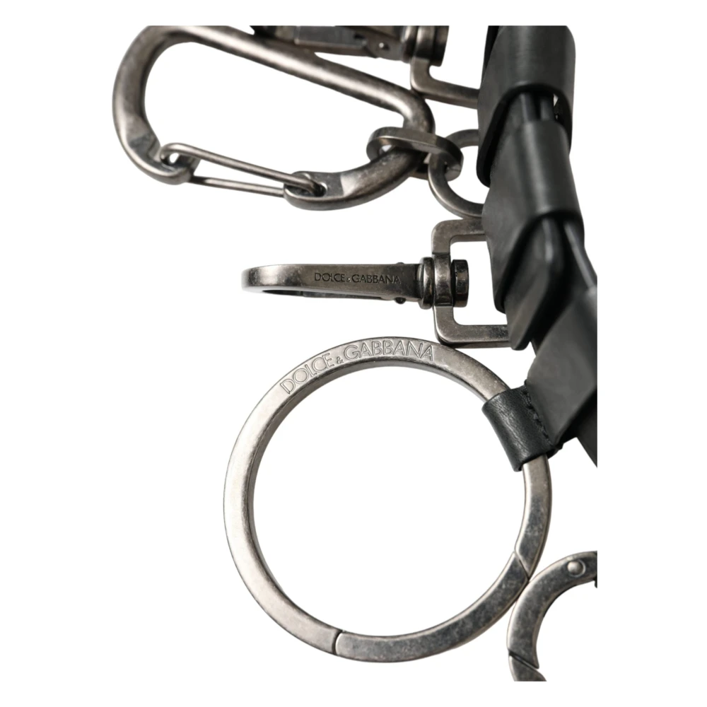 Dolce & Gabbana Zwart Leren Zilveren Gesp Riem Black Heren