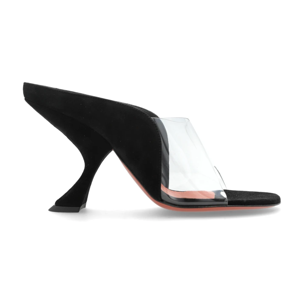 Amina Muaddi Vrouw Zwart Schoenen Dames, 36 Eu, Leer, Mackenzie Slipper 90