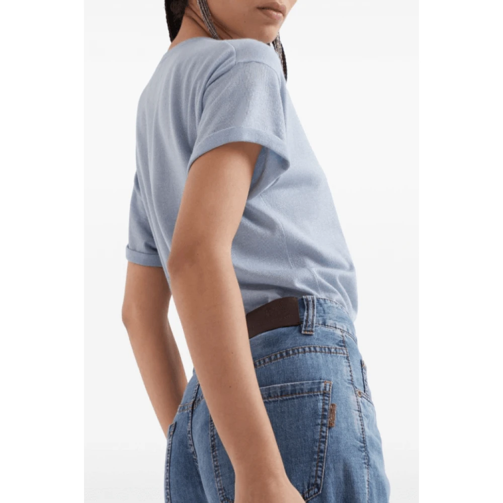 Khaite Lichtblauwe High-Waisted Denim Jeans Blue Dames
