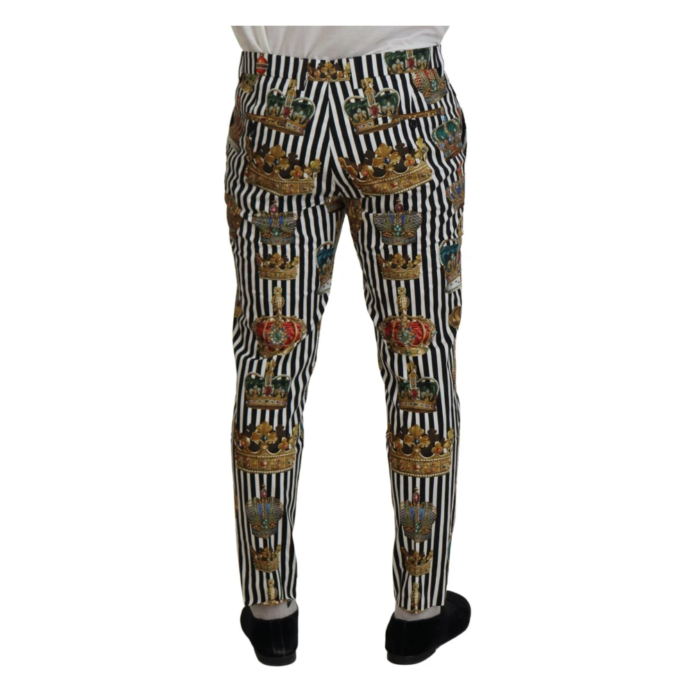Dolce & Gabbana Elegante Chino-broek met kroonprint Multicolor Heren