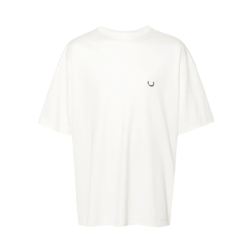 Mugler Off-White Jersey T-shirt met Piercing Detail White Heren