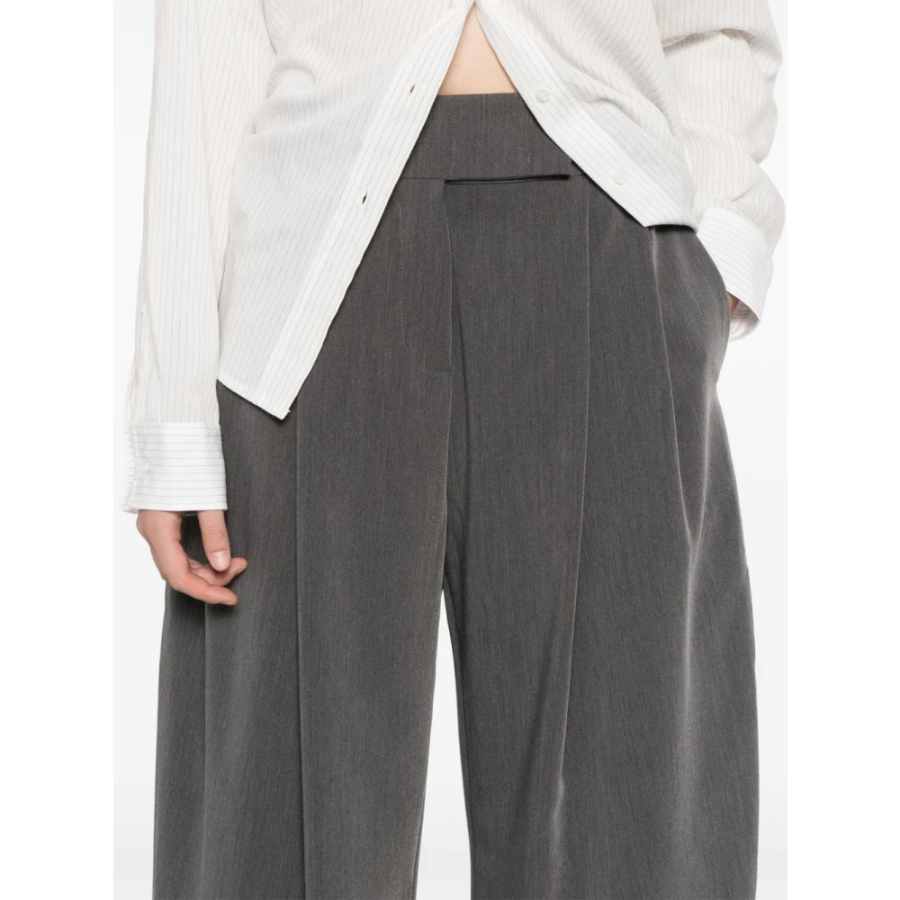 pinko Grijze Wijde Broek met Plooien Gray Dames