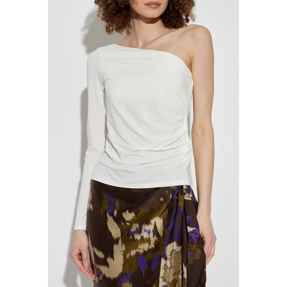 Max Mara Een-schouder top 'Spluga' Beige Dames