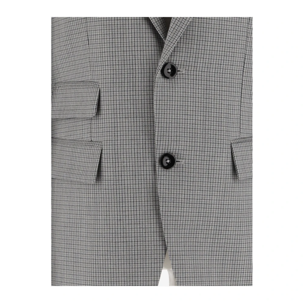 Jil Sander Grijze Wollen Jas Enkelborst Revers Gray Dames