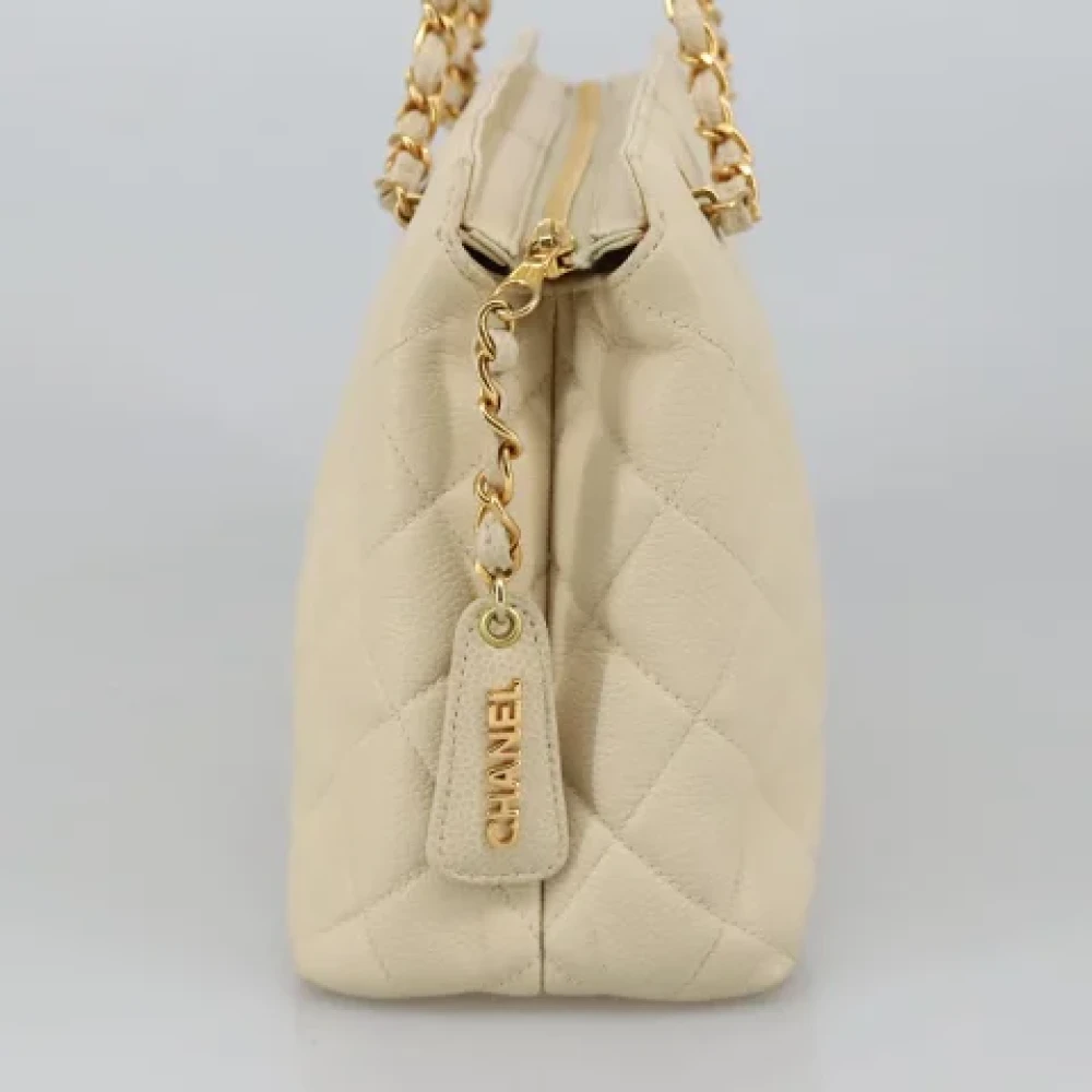 Chanel Vintage Pre-owned Leather handbags Beige Dames
