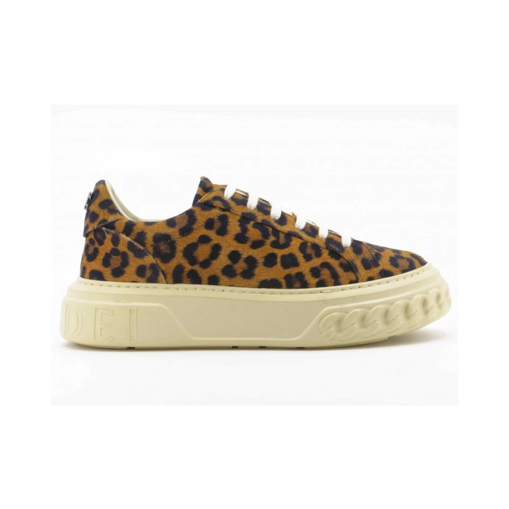Casadei Luipaard Suède Sneaker Off Road Dames Schoenen Bruin
