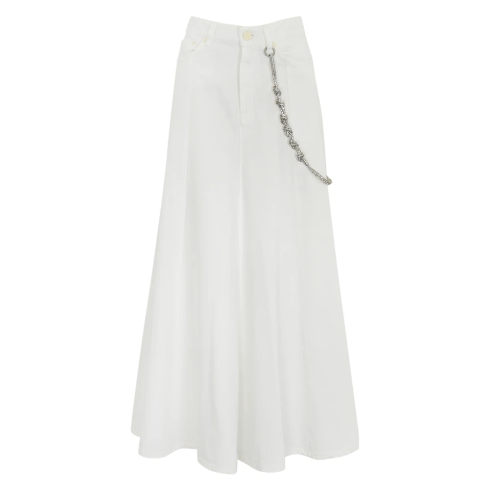 Pinko Lange katoenen rok met juweelketting White Dames