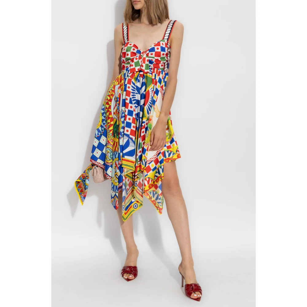 Dolce & Gabbana Jurk met Carretto-patroon Multicolor Dames