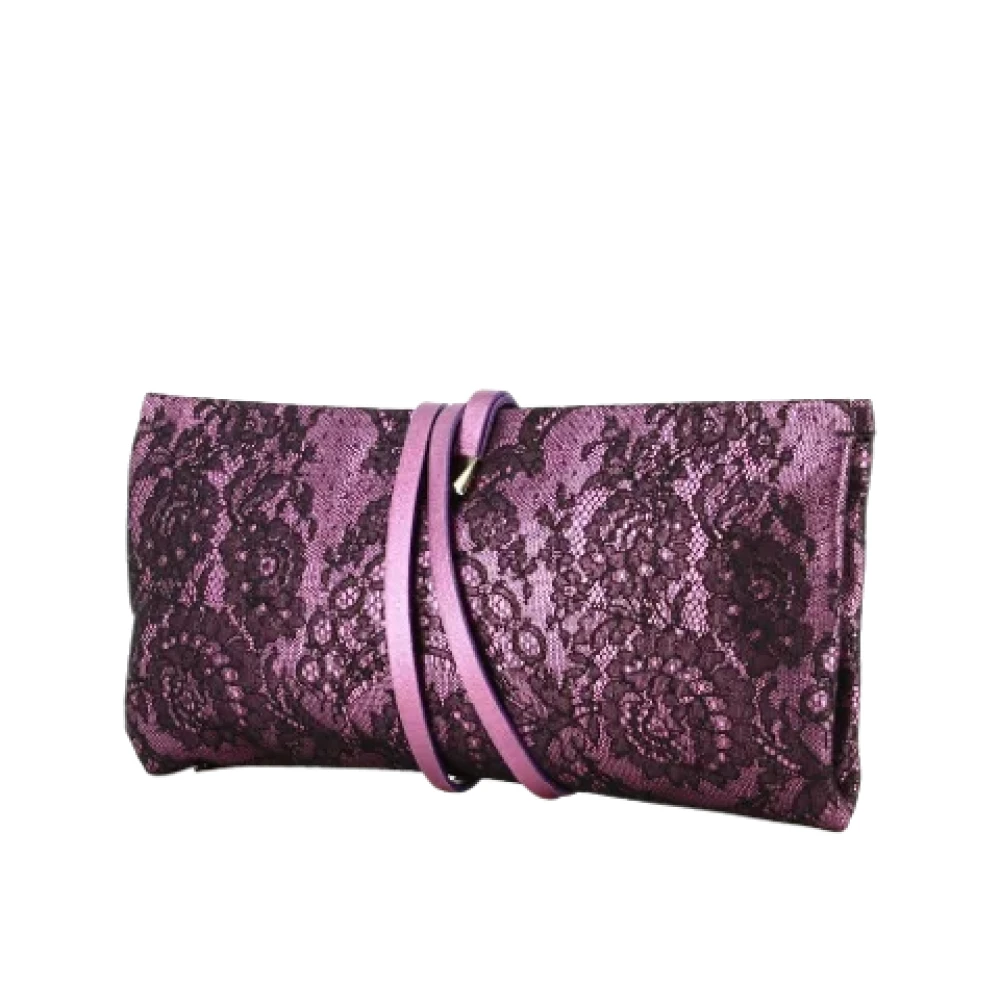 Yves Saint Laurent Vintage Pre-owned Canvas clutches Purple Dames