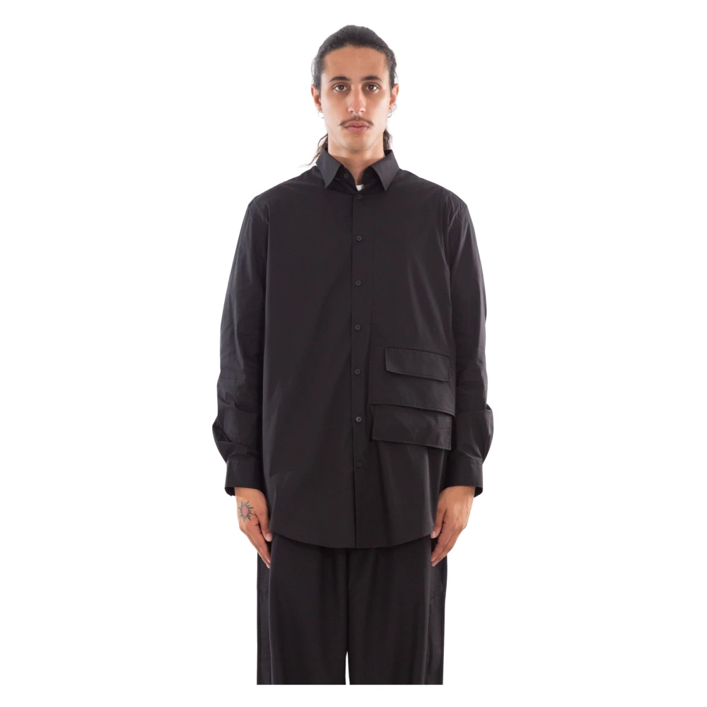 Y-3 Zwarte Cargo Shirt voor Mannen Black Heren