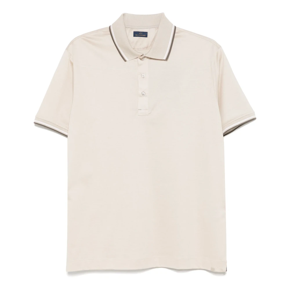 Paul & Shark Men's Beige Polo Shirts, S, Classic Cotton Polo Shirt Made In Italy