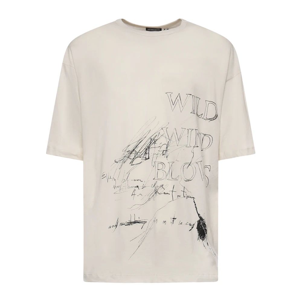Ann Demeulemeester Men's White T-Shirts, M, Graphic T-Shirt